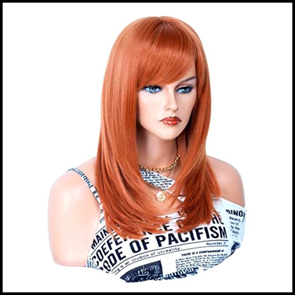 Long Layered Curly Synthetic Wig with Bangs Heat Resistant Daily Use main image 5